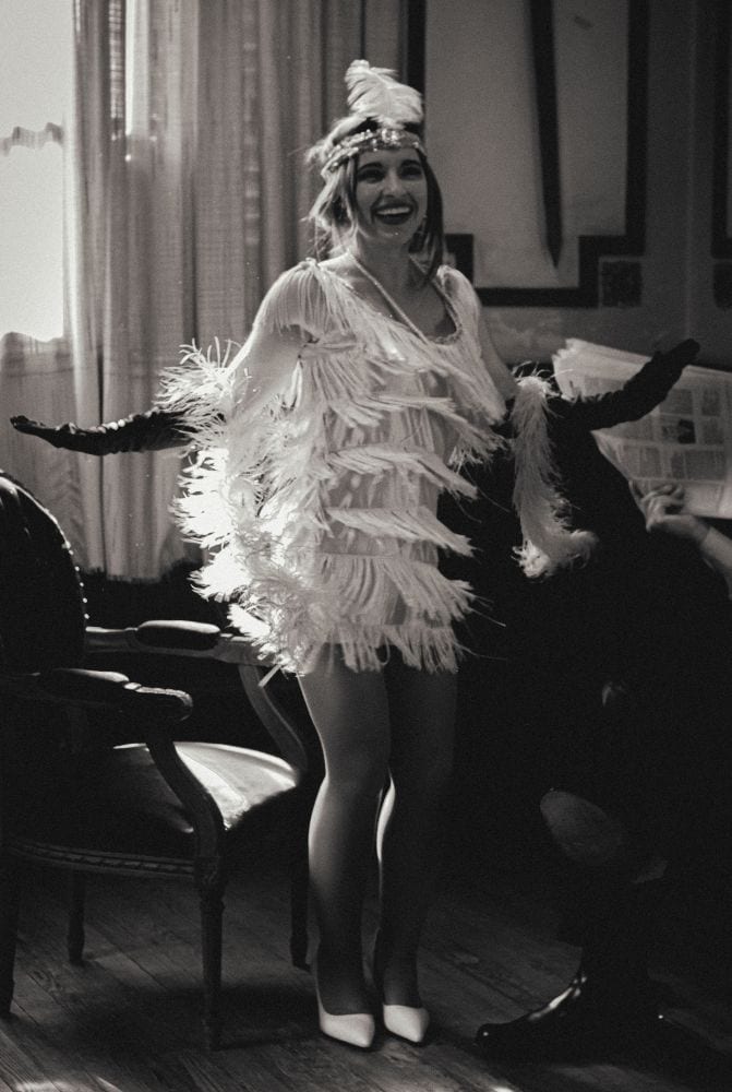 Woman in 1920s outfit