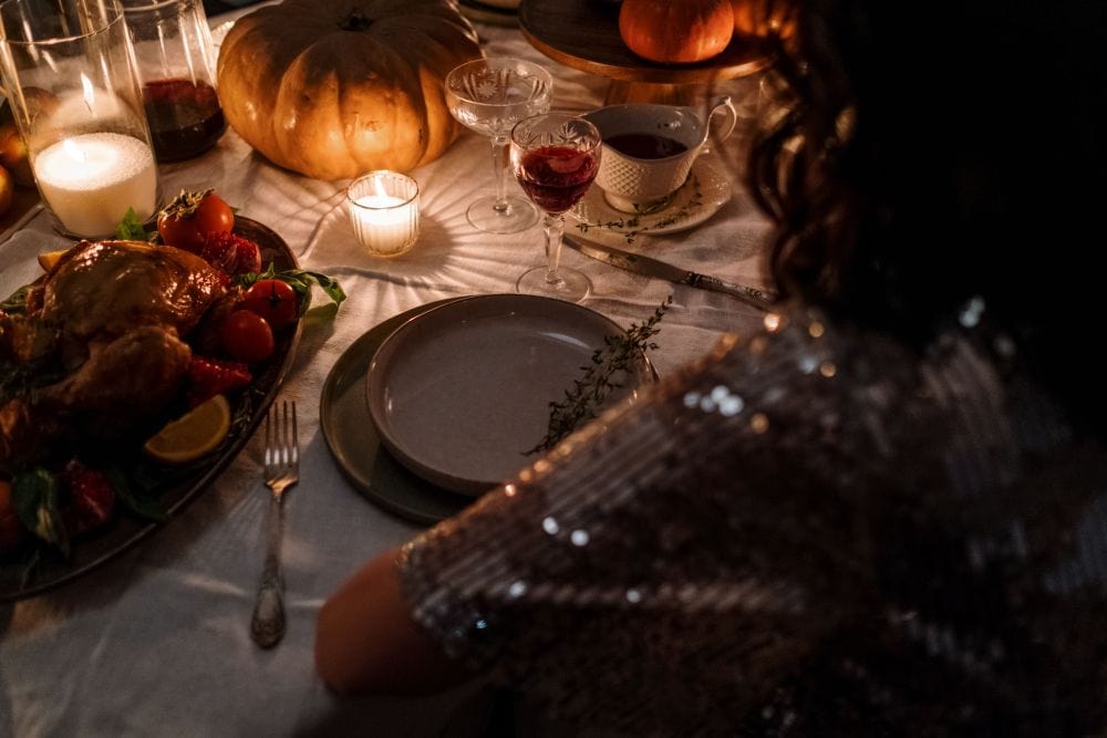 Cosy autumnal dinner table