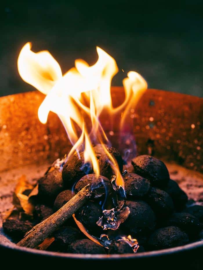 Firepit with fire