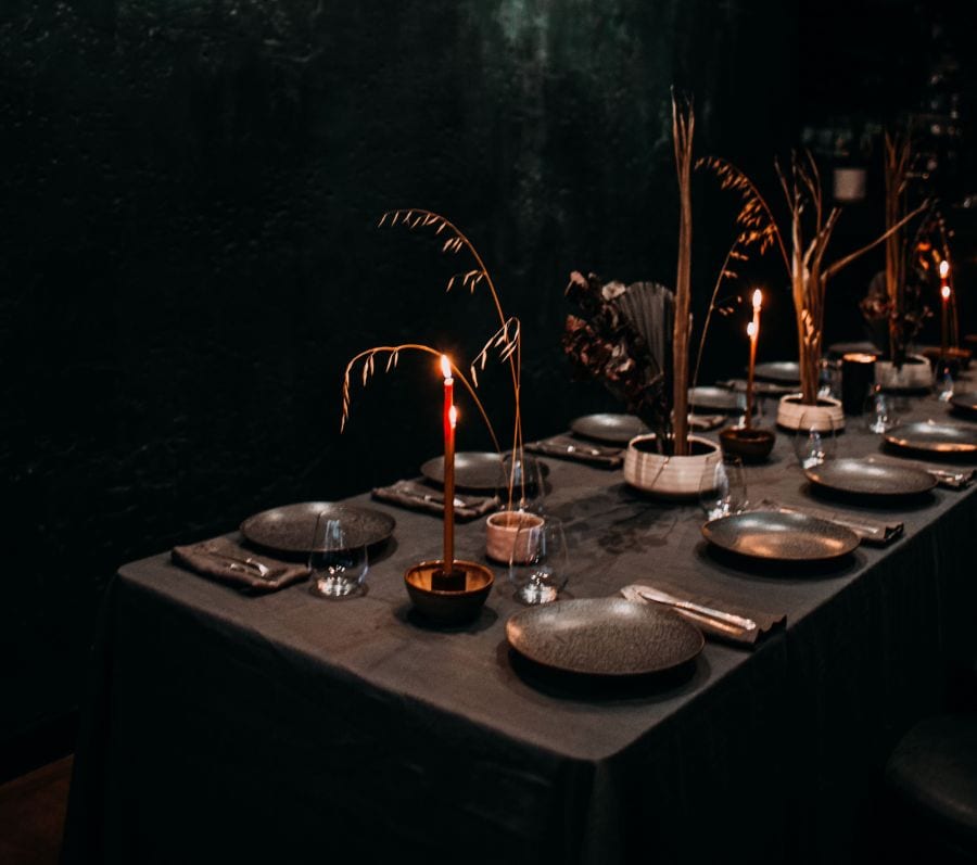 Gothic Halloween table setting