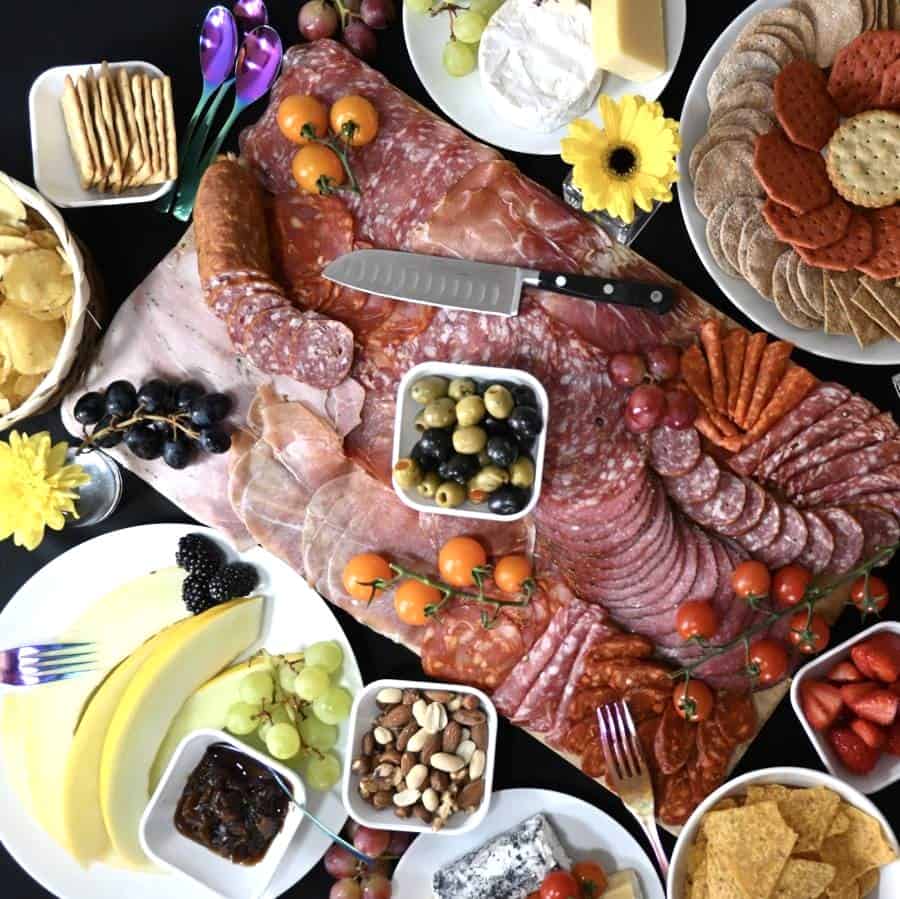 Nibbles table full of food